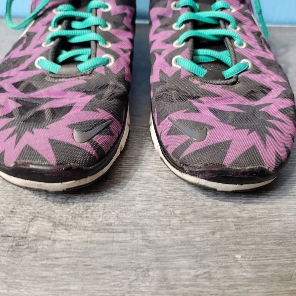 Nike Free TR Fit 3 Running‎ Race Shoes Womens US 9 Purple Black Teal Swoosh Logo